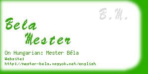 bela mester business card